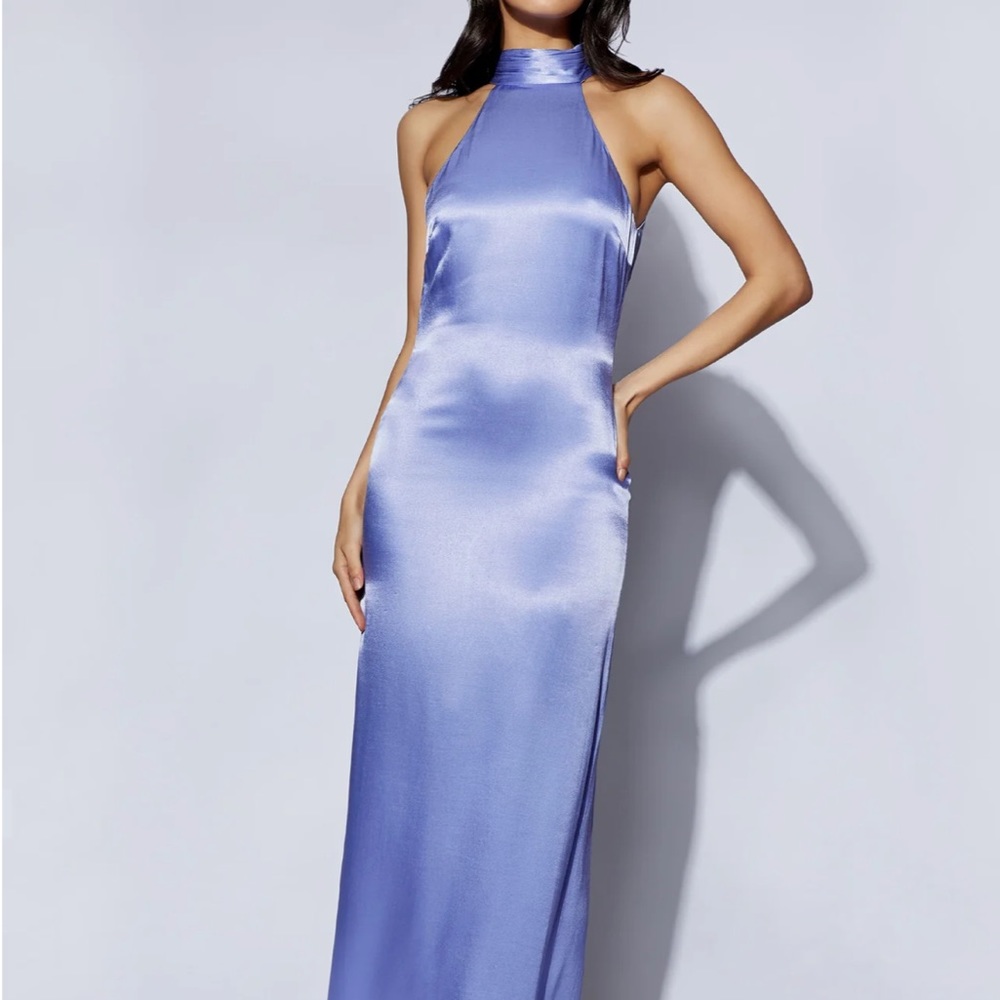 BRAND NEW meshki claire satin drape back maxi dress